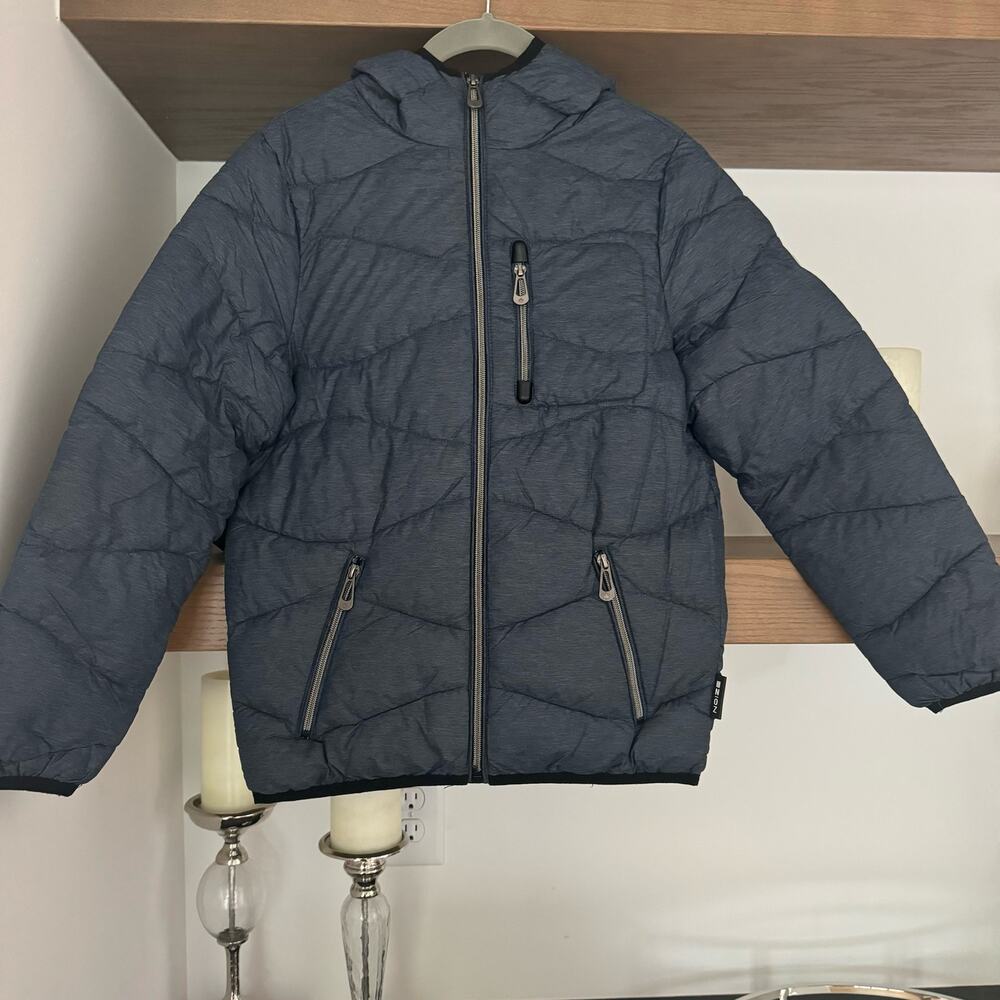 Noize Puffer Winter Jacket in a Heathered Navy